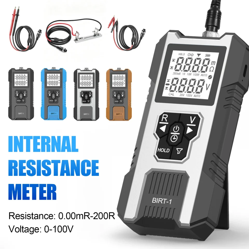 Medidor de Resistencia Interna de Baterías 0-100V 200Ω Voltímetro para Baterías de Litio 18650, LiFePO4, Plomo-Ácido, Analizador de Paquetes de Baterías DIY