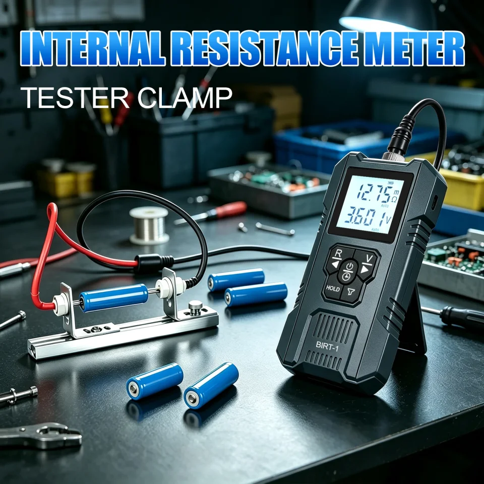 Medidor de Resistencia Interna de Baterías 0-100V 200Ω Voltímetro para Baterías de Litio 18650, LiFePO4, Plomo-Ácido, Analizador de Paquetes de Baterías DIY