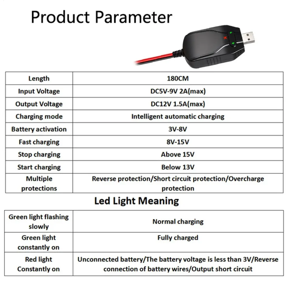 Cargador de batería para motocicleta, 12v, portátil, con carga inteligente, mantenedor de energía para exteriores, coche, barco, automoción