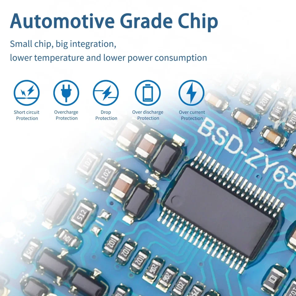 Bisida-batería Lifepo4 BMS 12S/15S/16S, 3,2 V, 36V/48V/51,2 V, puerto común con equilibrio y NTC, diez protecciones funcionales
