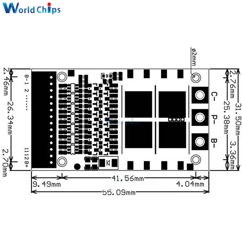 BMS 6S 7S 8S 9S 10S 11S 12S 13S 25A 4,2 V Li-ion de litio Lifepo4 Placa de protección de carga de batería Lifepo4 paquete BMS PCB PCM