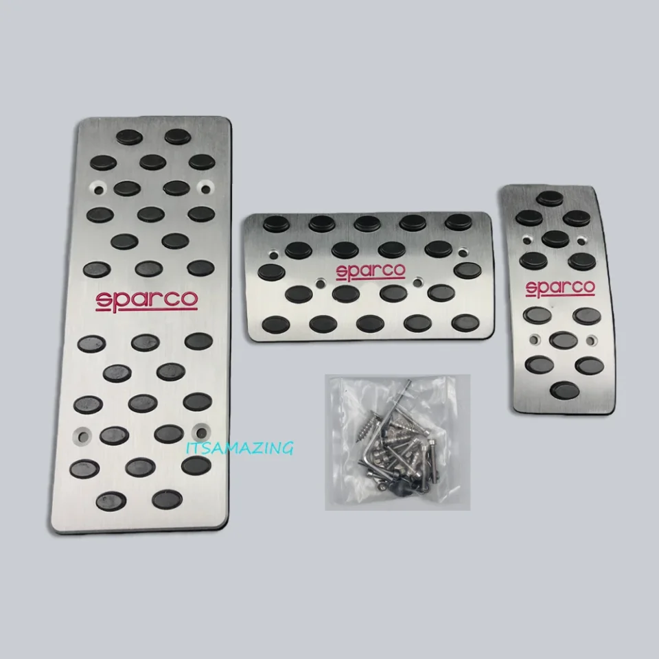 Cubierta de Pedal modificado Sparco para coche, acelerador, freno, embrague, reposapiés, almohadilla de pedal, placa de Metal, accesorio de decoración deportivo de carreras