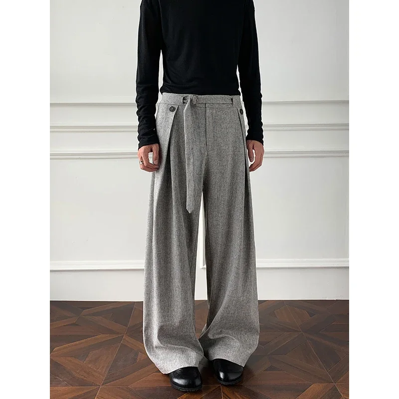 Pantalones de Corte Holgado para Hombre, Talla 5XL, Color Sólido, Estilo Casual Urbano, para Primavera y Otoño, Uso Diario