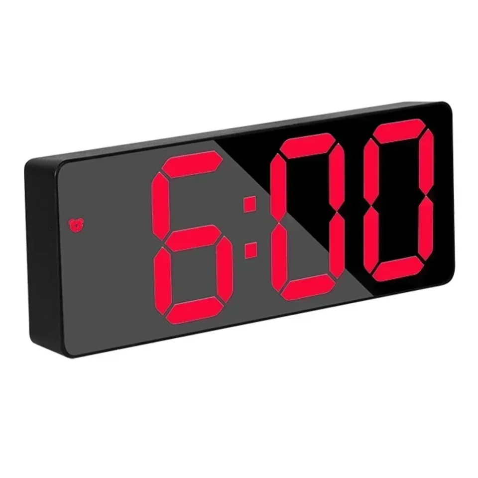 Reloj electrónico con pantalla grande y control de voz brillante diseñado para calendario de alarma y monitoreo de temperatura