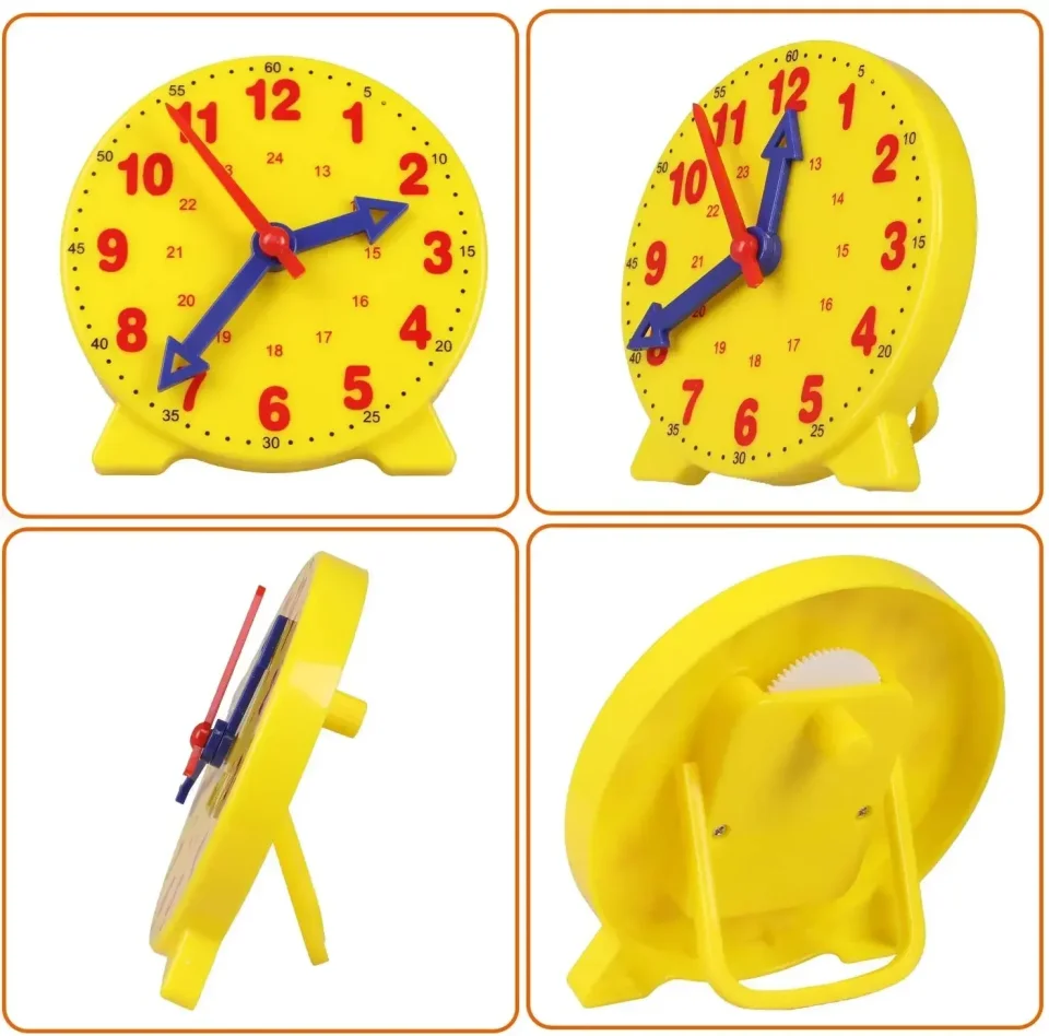 Reloj de enseñanza del tiempo, recursos de aprendizaje de educación temprana, reloj para estudiantes, reloj de demostración de habilidades matemáticas, modelo para niños de 4 años y más escolares