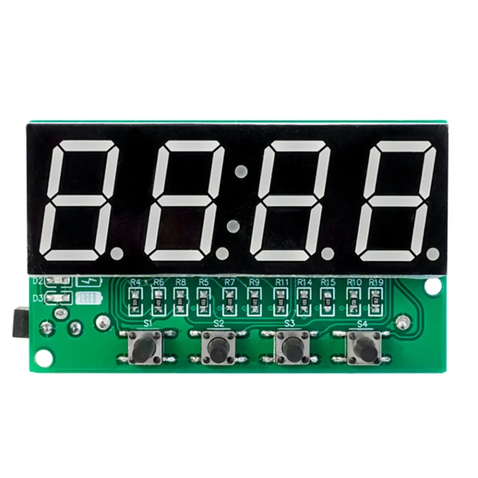 Reloj electrónico Digital LED, Kit de bricolaje, reloj, enseñanza, ejercicio de soldadura, conjunto de placa de circuito con despertador, cuenta atrás de temperatura