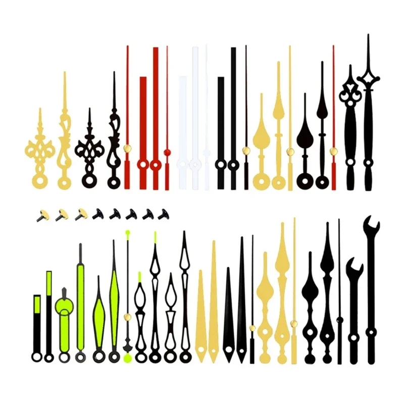 Juego manecillas reloj DIY, fabricación relojes DIY, Varios tamaños disponibles, para reparación relojes, manualidades DIY, fácil instalar, 10/12/14/15/18 juegos