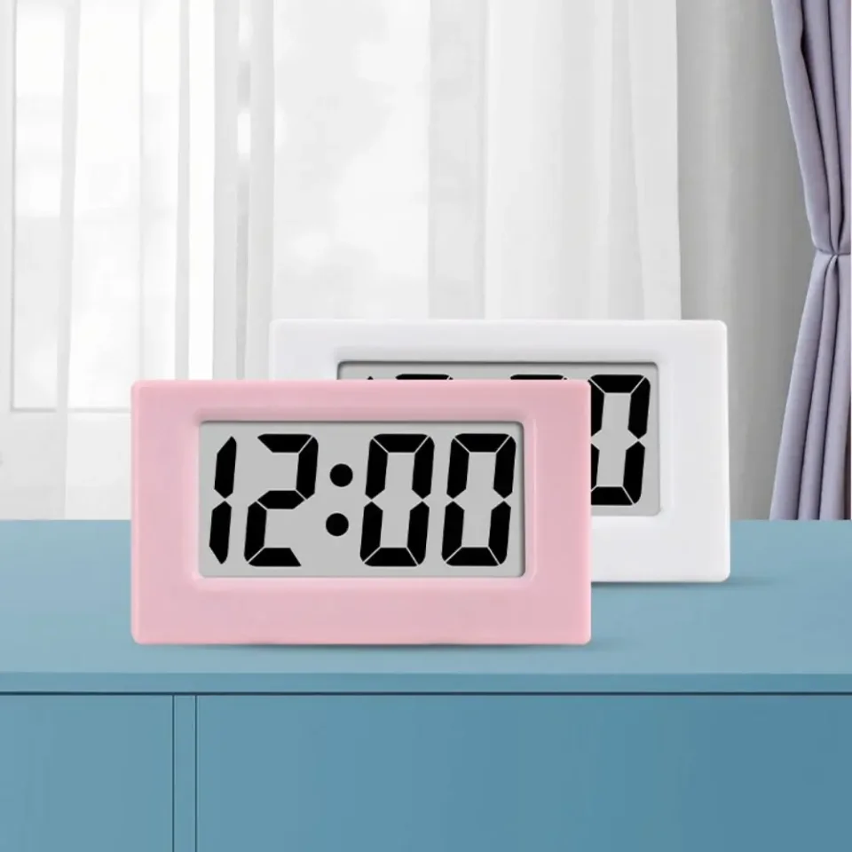 Reloj Digital LED Simple portátil, pantalla de tiempo silencioso, Mini reloj triangular, bonito reloj electrónico de escritorio para oficina
