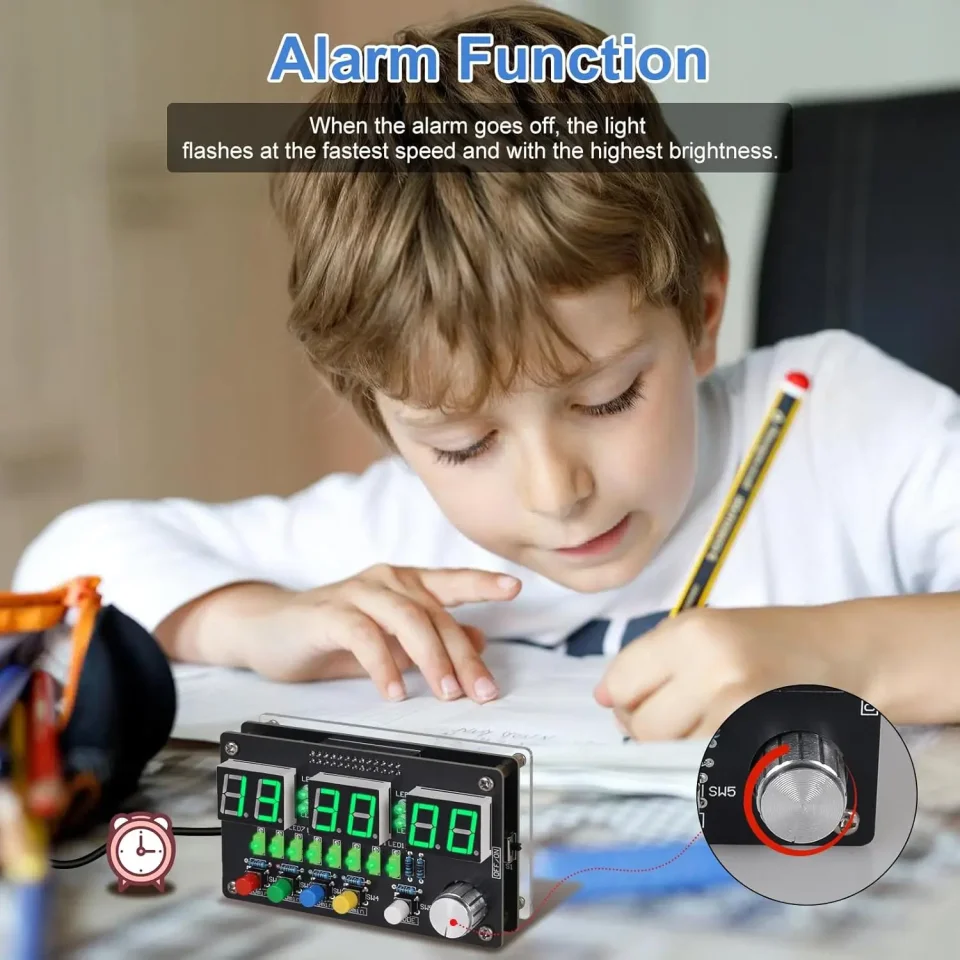 Kit de soldadura de reloj electrónico, reloj Digital de 6 bits con luces coloridas, temporizador de cuenta atrás DIY, Kit electrónico de reloj despertador de 24 horas