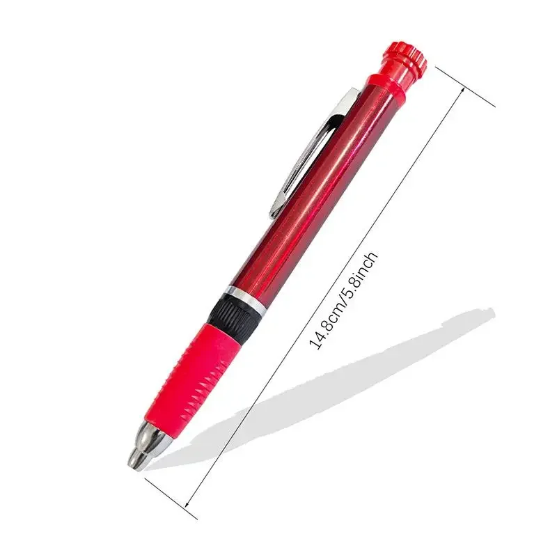 Lápiz mecánico para carpintería 2 en 1 de 2.8 mm con mina y sacapuntas incorporado para marcar agujeros profundos, herramienta para carpinteros.