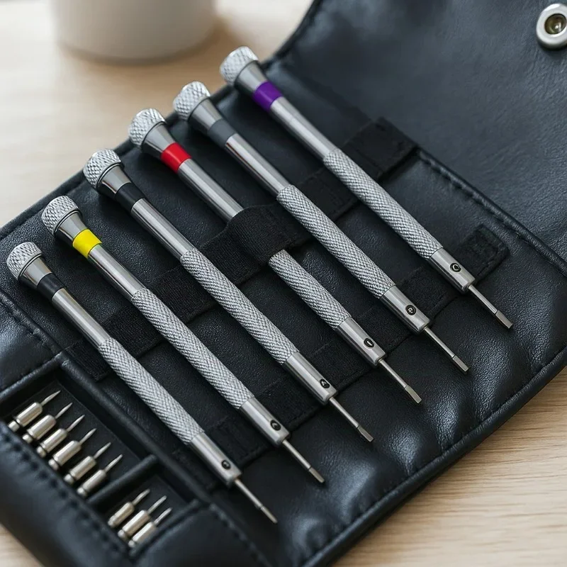 Destornillador de Acero de 0.8-1.6 mm para Reparación de Relojes, Herramientas Portátiles para Remover Correas con Mini Pernos de Unión, Herramientas para Relojeros