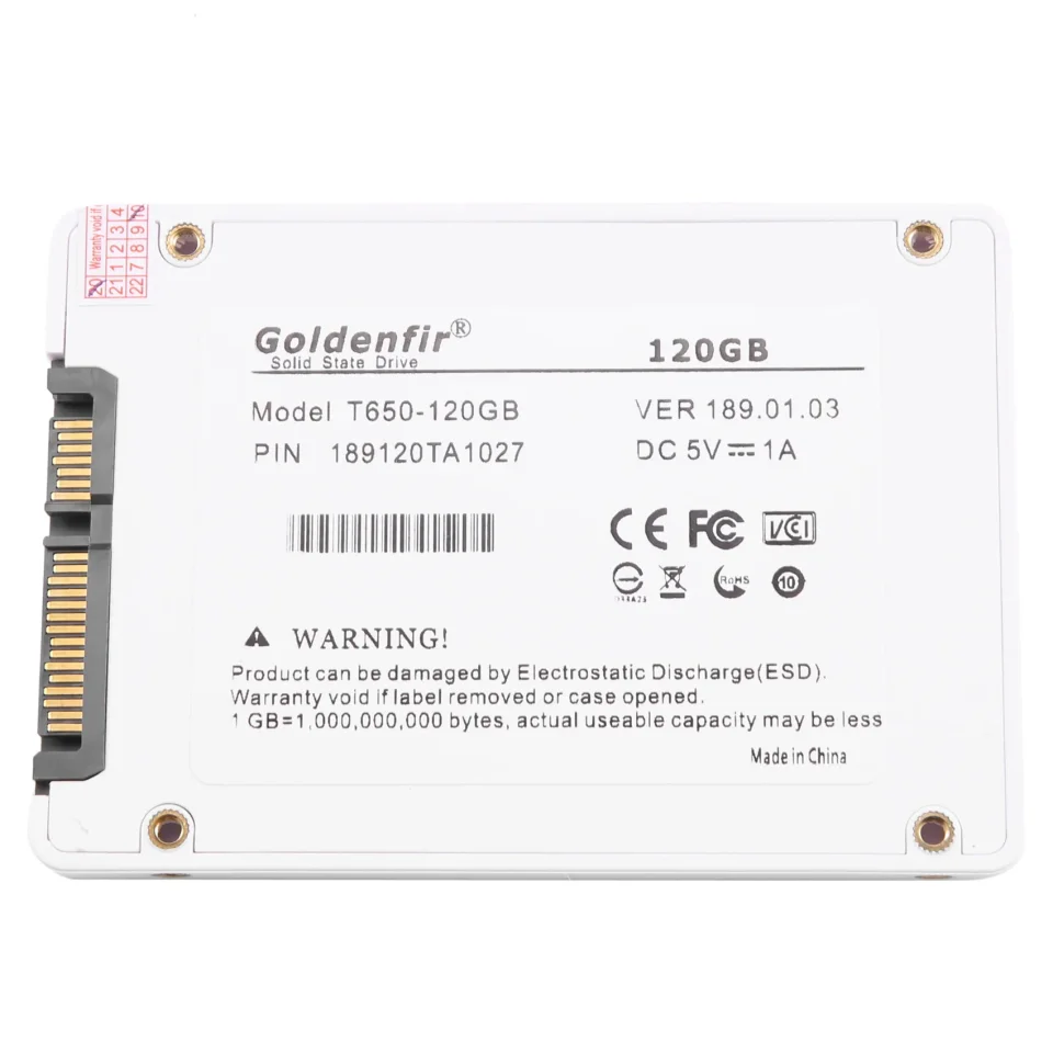 A1099Z~Goldenfir SSD 120GB Disco Duro de Estado Sólido de 2.5 Pulgadas, Disco de Estado Sólido Interno de 2.5 Pulgadas