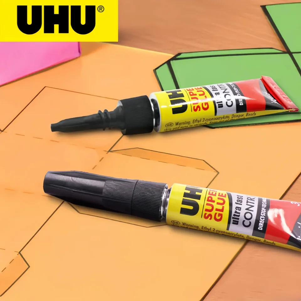 Pegamento UHU Super Glue Ultra Rápido y Fuerte, Adhesivo Instantáneo de Secado Rápido para Metal, Plástico, Goma, Madera, Reparaciones Multiusos, 3g