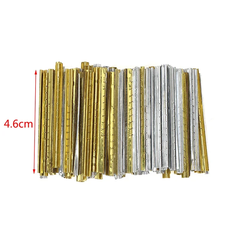 Herramienta de cerrajero con acabado de tira de papel de aluminio, consumible, dorado y plateado, de una sola fila o doble fila, 4,6 cm, 90 unidades