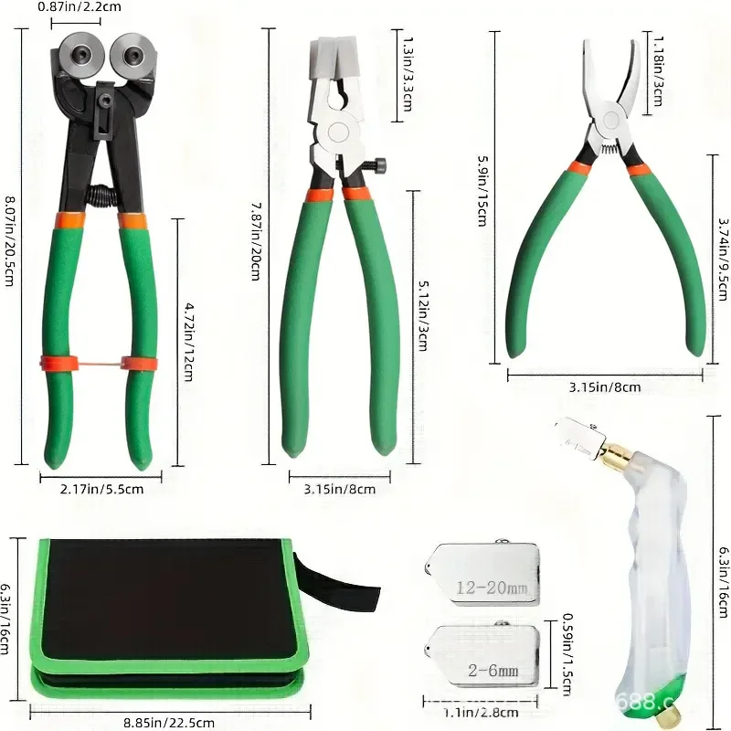 Kit de herramientas para cortar vidrio, alicates para romper vidrio, cortador de azulejos, cortador de mosaico con marcador de azulejos y rueda de corte