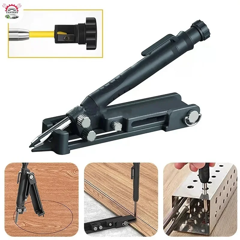 Herramienta de Trazado Multifunción - Lápiz de Construcción - Herramienta de Trazado de Aleación de Aluminio con Lápiz, Marcador de Líneas, Herramienta de Medición