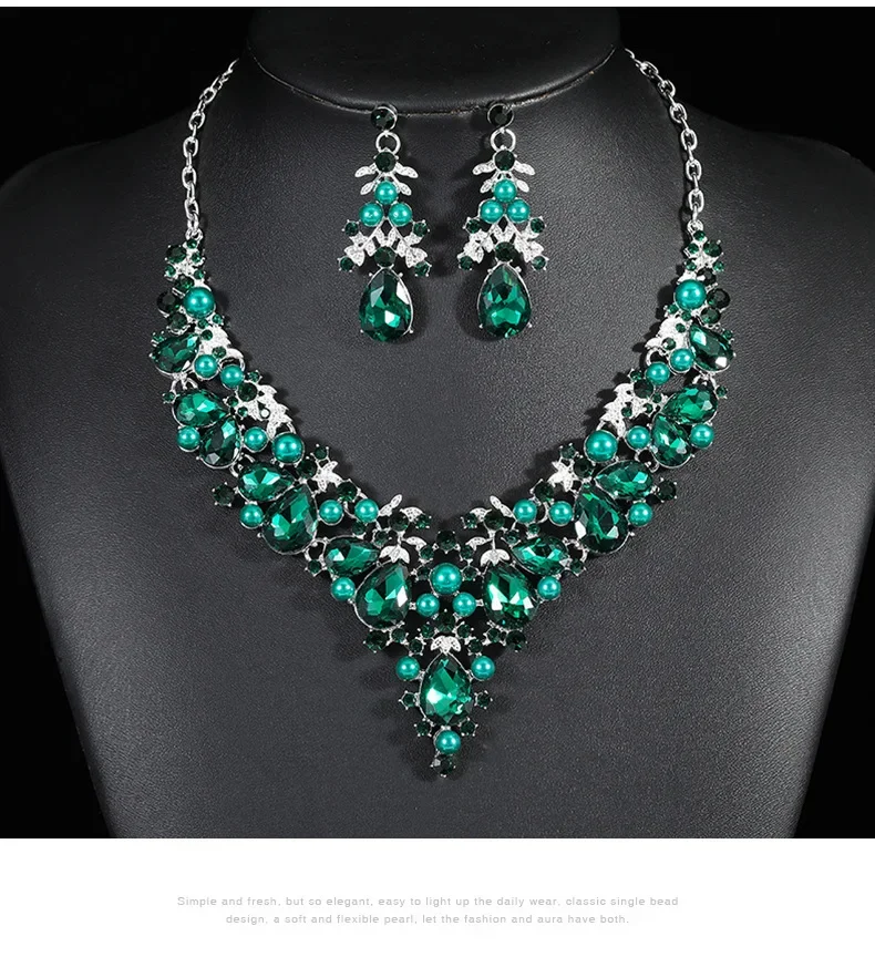Conjunto de collar de aleación para mujer, accesorios nupciales elegantes, dúo