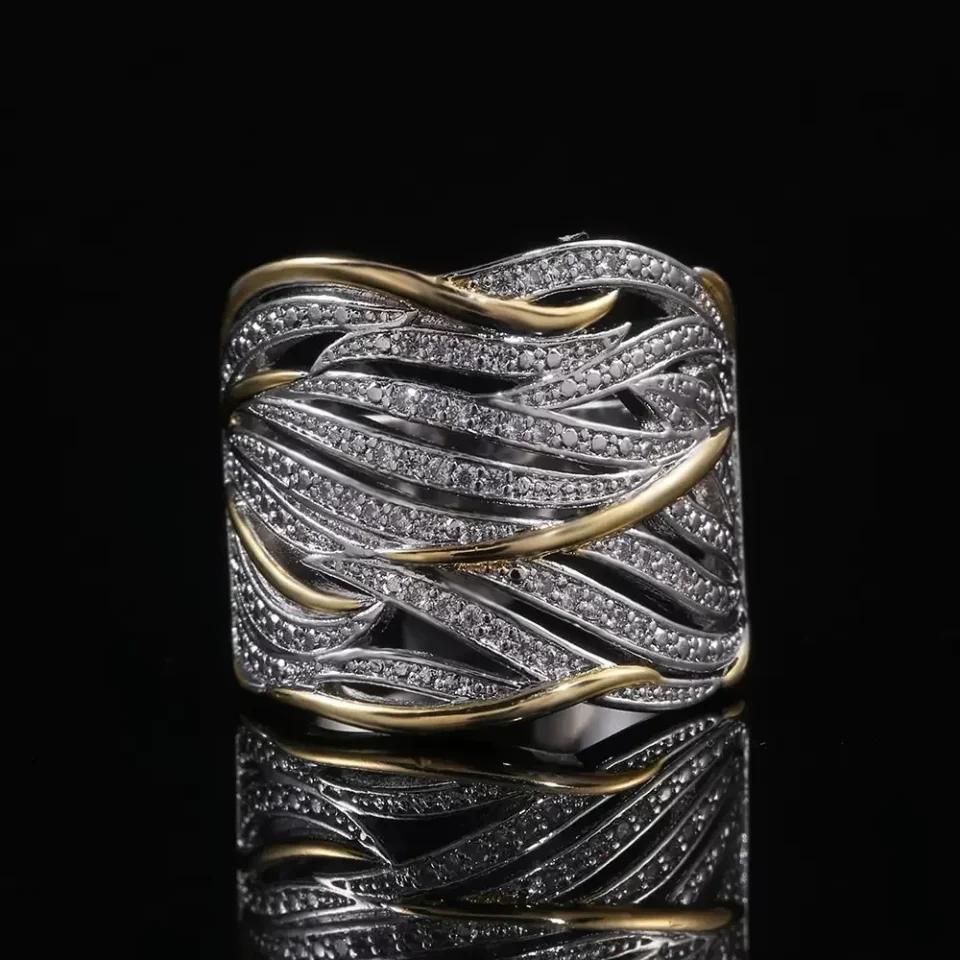 Joyería de moda, anillo de Plata de Ley 925 con incrustaciones de cristal, anillo de circón para mujer, regalo de joyería
