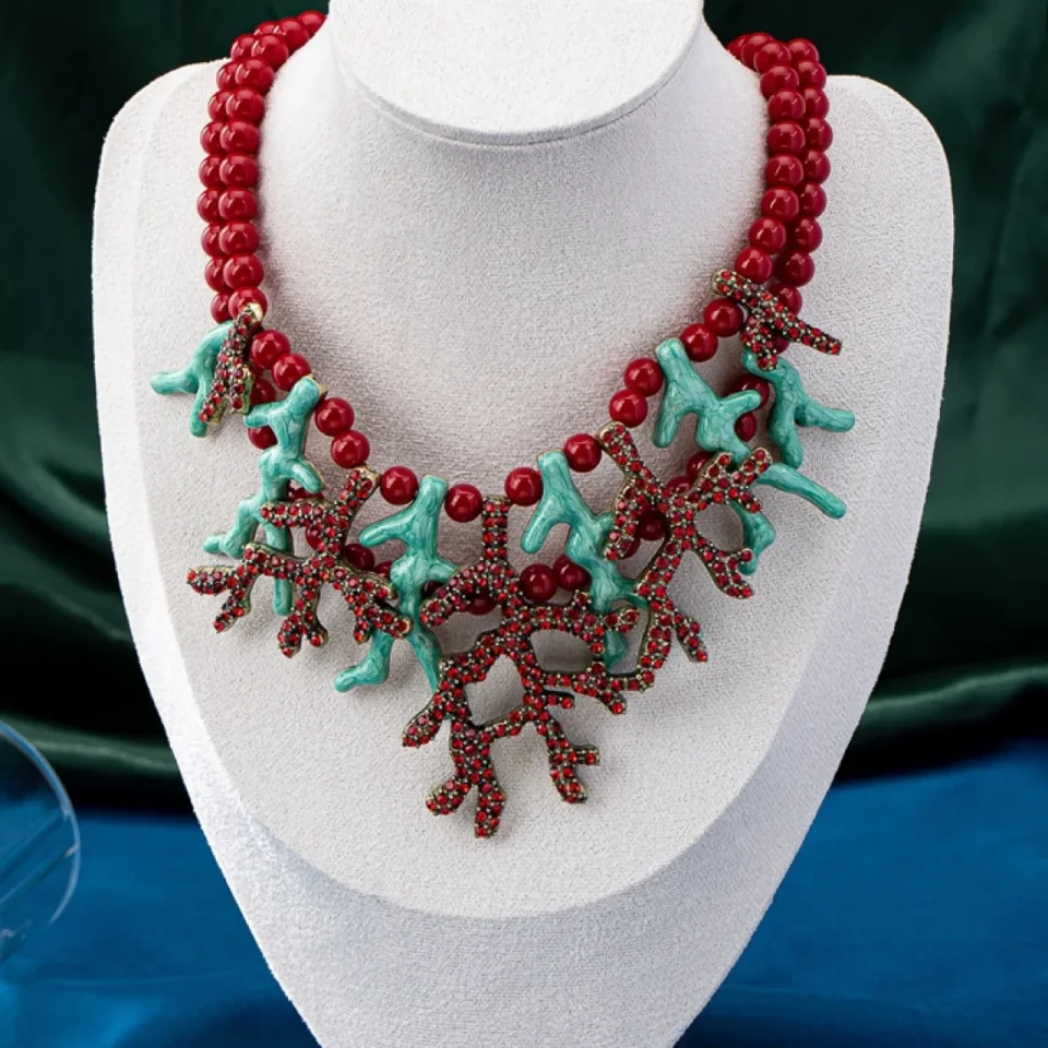 Conjunto de joyería de collar de mujer vintage de fiesta de noche de moda para mujer