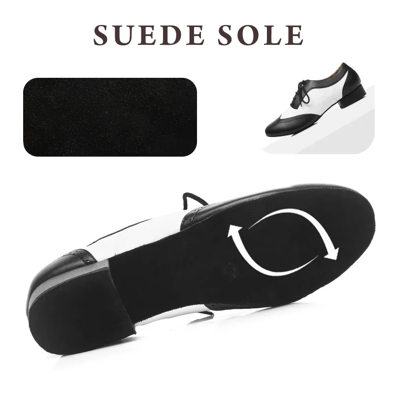 Hipposeus-zapatos de baile modernos para hombre, calzado de cuero suave para salón de baile, Tango latino, Jazz, Salsa, fiesta, profesional