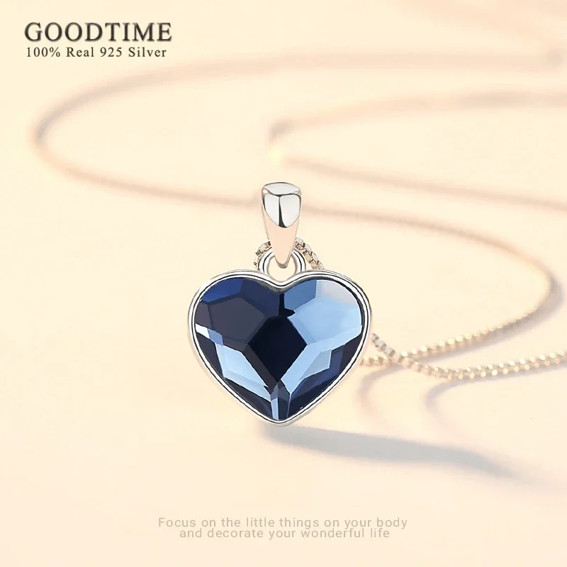 Conjunto de joyería de cristal de lujo para mujer, conjunto de corazón de plata de ley 925 pura, regalo para novia y niña, fiesta de boda