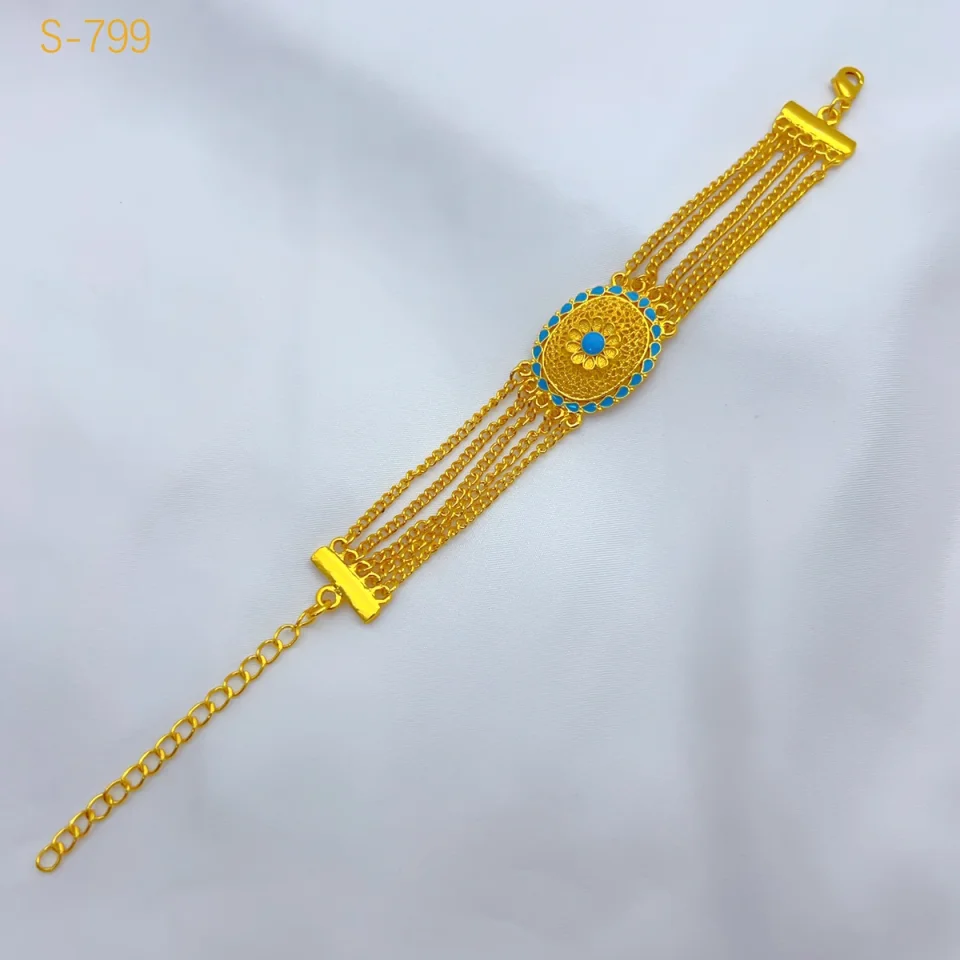 Nuevo conjunto de joyería árabe de Dubái para mujer, pendientes, cadena larga africana etíope, collar con borlas de Color dorado, regalo nupcial de boda