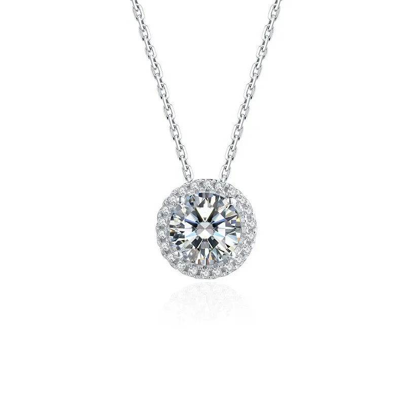 Conjunto de joyas de diamantes hechos a mano para mujer, Plata de Ley 925 auténtica, Bijou, fiesta, boda, pendientes, collar, joyería nupcial de moissanita