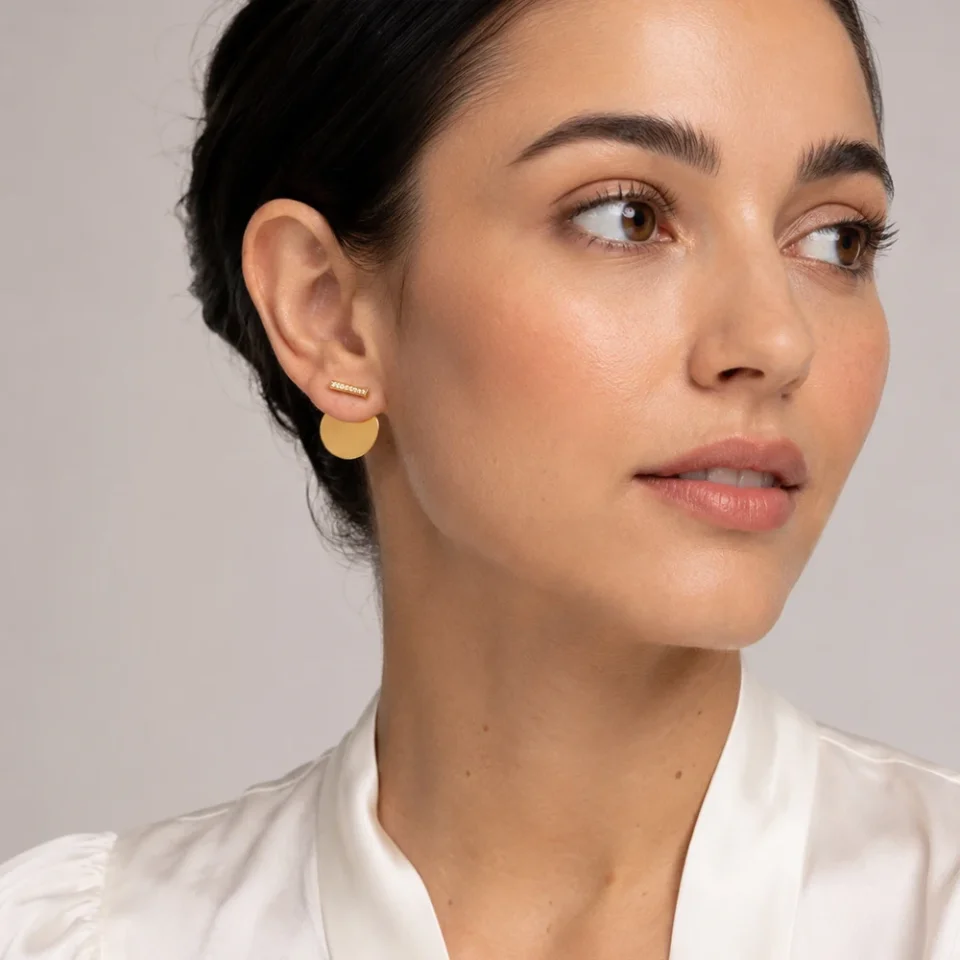 Conjunto de joyería de collar y pendientes para mujer, adorno redondo de Plata de Ley 925, regalo de moda para siempre
