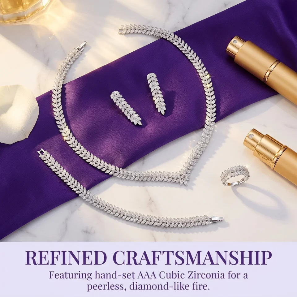 Elegante conjunto de joyería de Dubái chapada en oro, adecuado para regalos de fiesta de mujer, joyería de 4 piezas para novia de boda de los Emiratos Árabes Unidos simple y elegante