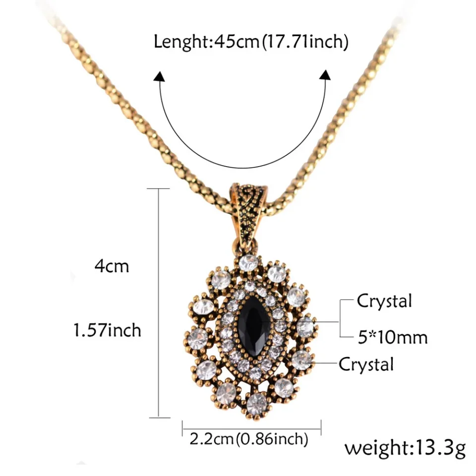 Joyme, nuevo aspecto Vintage, ojo de Color dorado, joyería turca para boda, pendiente de cristal, anillo, collar, conjuntos para mujer, bisutería para mujer