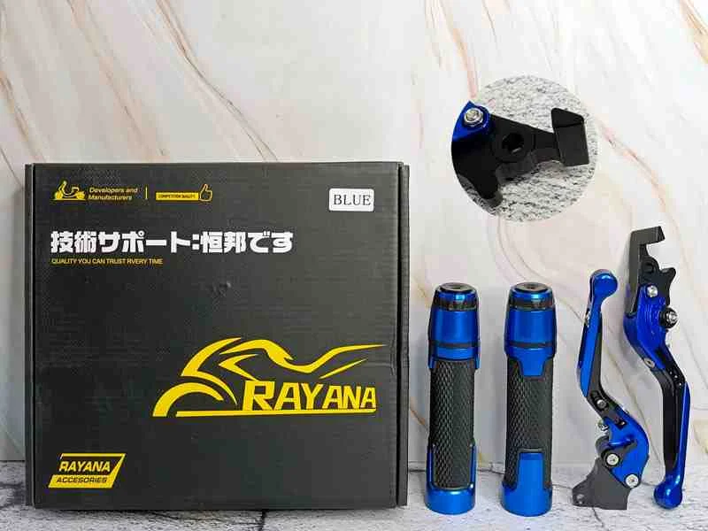 PAR MANILLAS+PUÑOS RAYANA AKT-125 AZUL P/MOTO 12295AZ