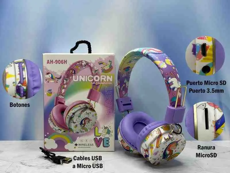 AUDIFONO UNICORN MORADO AH-906H 90613M
