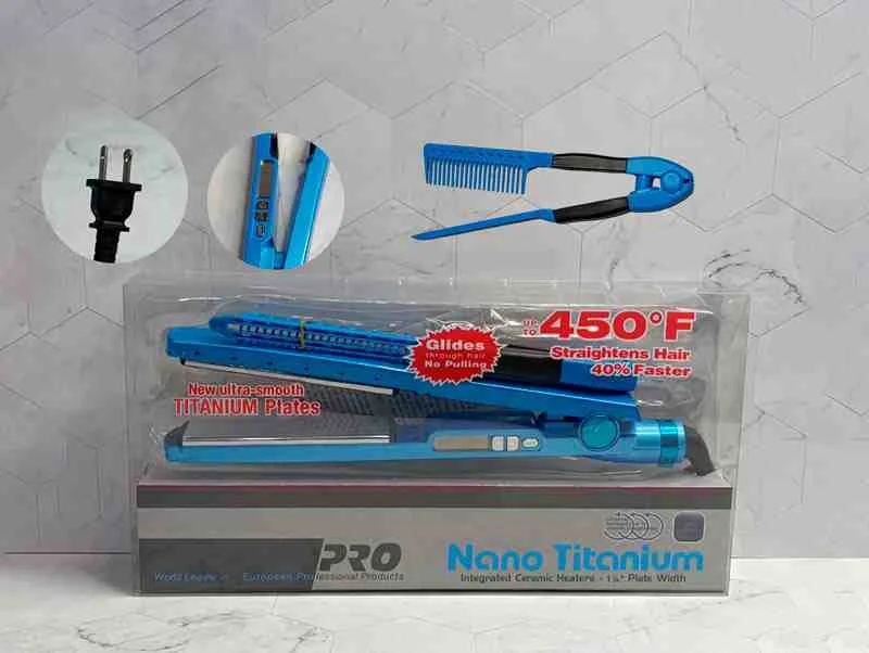 PLANCHA +PEINE NANO TIPO A 3CM ANCHO AZUL HL W-075