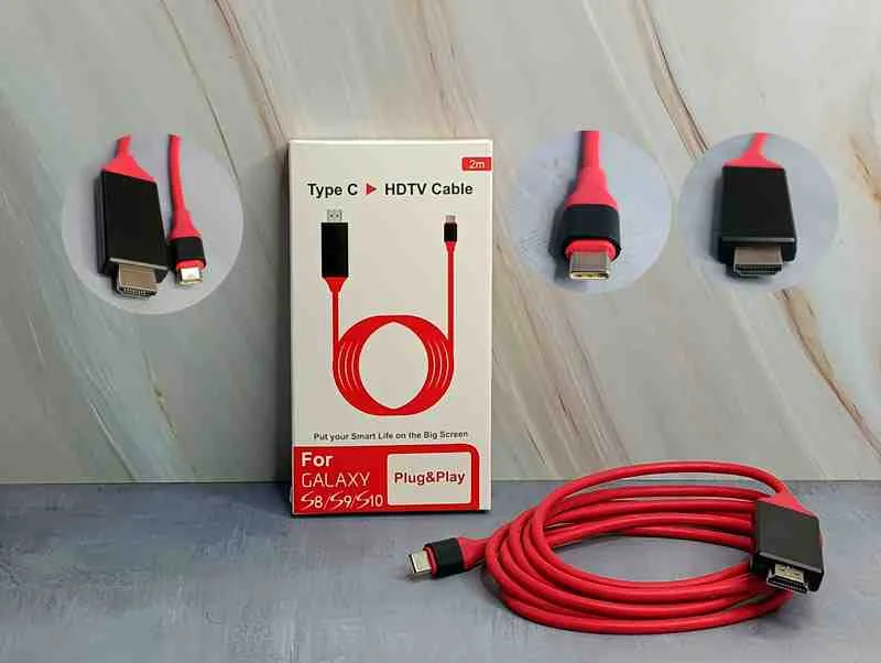 CABLE GALAXY TIPO C HDMI 2M ROJO VUH-05