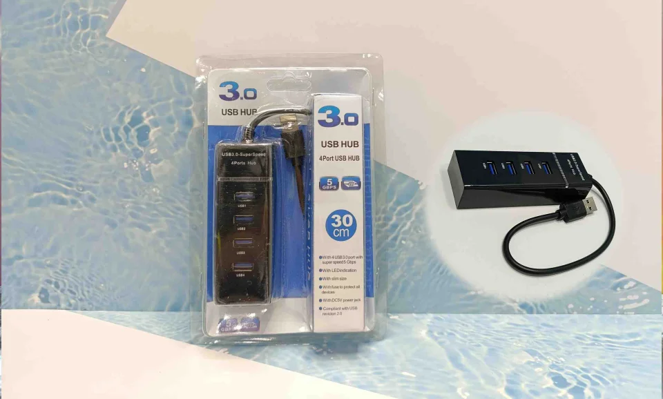 HUB USB 4PTO 30CM 3.0 SUPERSPEED 5GBPS Bult.(300)