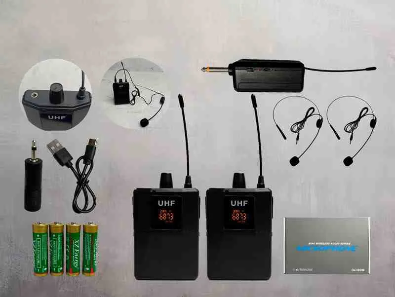 MICROFONO CINTILLO INAL X2 UHF MINI WIRELESS BAT AA 13742- CIN