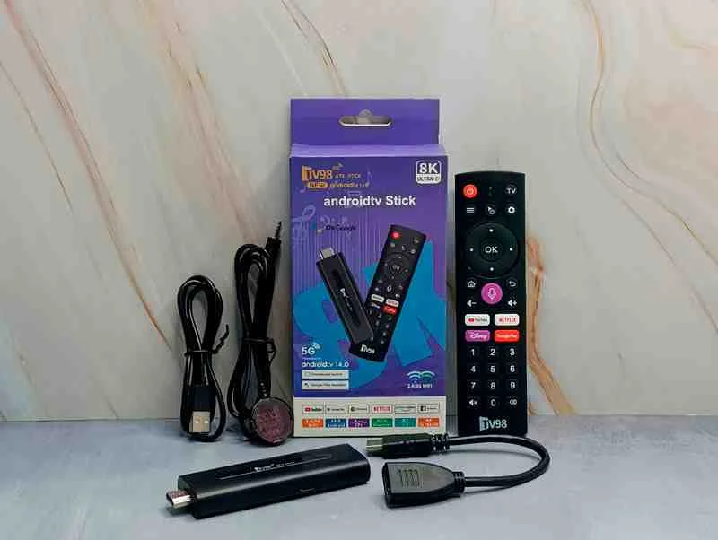 TV STICK TV98PRO ANDROIDTV-14 8K 2- 16GB ASIST-HDMI- 2.4G/5G