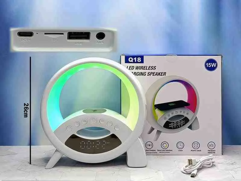 CORNETA TIPO CIRCULAR Q18 RGB RECARG+PANTALLA