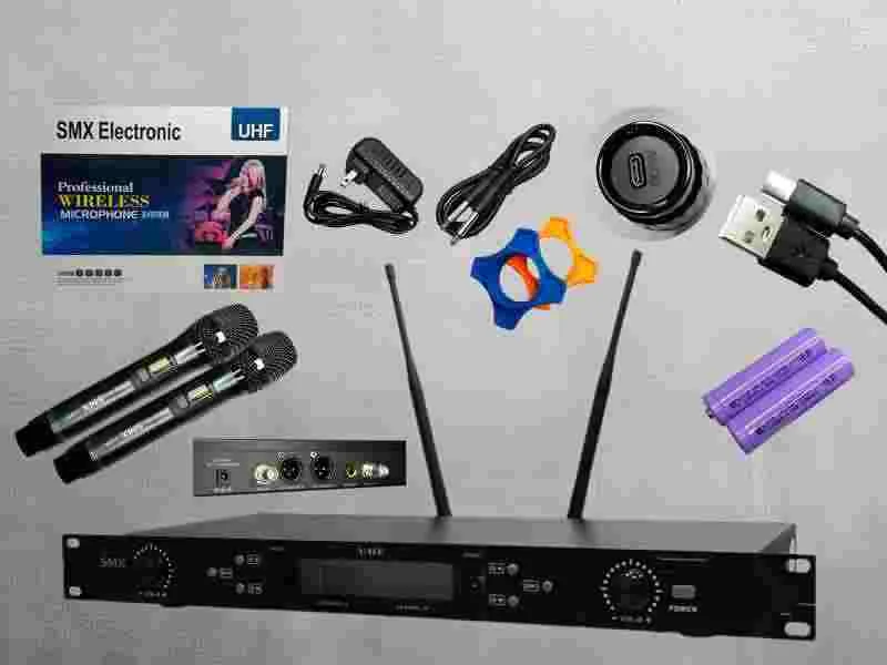 MICROFONO D/MANO INAL X2 SMX U-620R UHF RECARGABLE