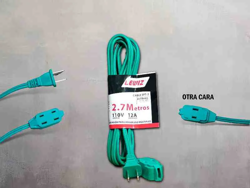 EXTENSION ELECTRICA 2.7M LEWIZ VERDE 110V 12A WWBL-02