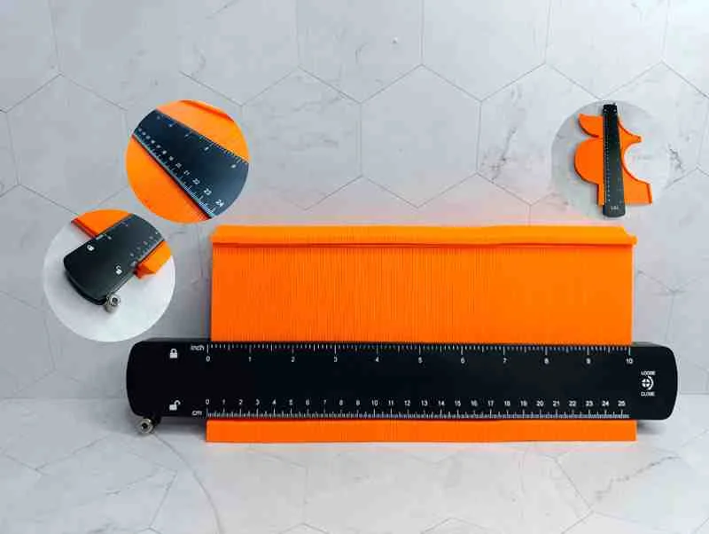 MEDIDOR DE CONTORNO CON SEGURO NARANJA 10" 13280-25CM