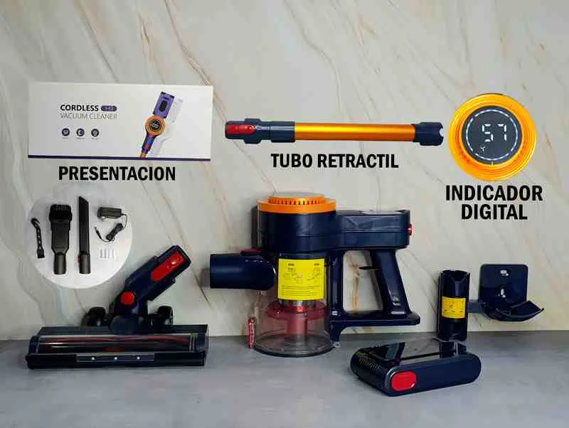 ASPIRADORA DOMESTICA PORTATIL 8EN1 H9 180W 2200MAH CORDLESS