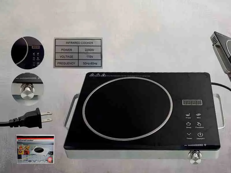 COCINA VITROCERAMICA 2200W INFRARED COOKER NEGRO 110V 12961-N