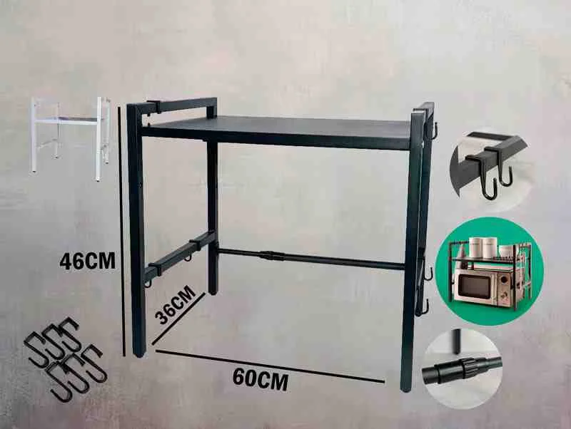 ESTANTE P/MICROONDAS 1N 60X36X46CM AJUST SENCILLO 2C 13674-SEN