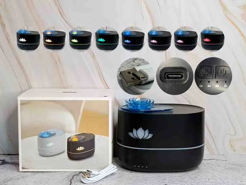 HUMIFICADOR FLOR RGB HX161 NEGRO 12293N