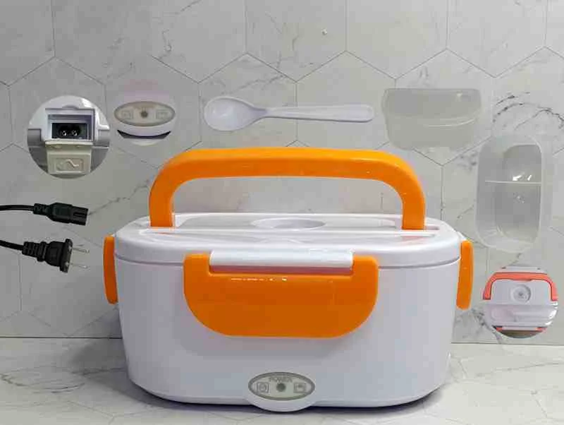 LONCHERA ELECT+CUCHARA NARANJA LUNCHBOX 40W D/PLAST 13765NJ
