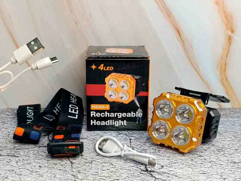 LINTERNA RECARG 4LED HX208-4 HEADLIGHT