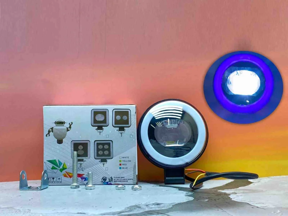 FARO LED 85*85 15W OJO ANGEL BORDE AZUL 10951AZ