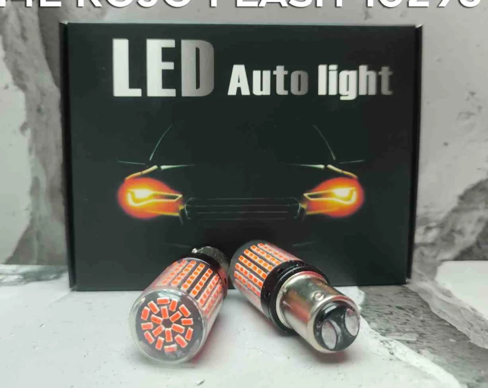 PAR BOMBILLO LED 2C 1157 144L ROJO FLASH 10296