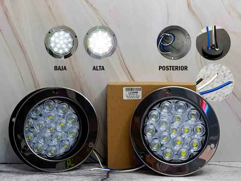 PAR STOP 12V BD- CROM-DEL REDO 16L BLANCO 14CM 12284B